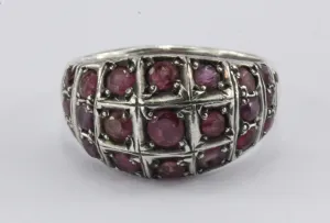 Vintage Art Deco Sterling Silver & Ruby Ring
