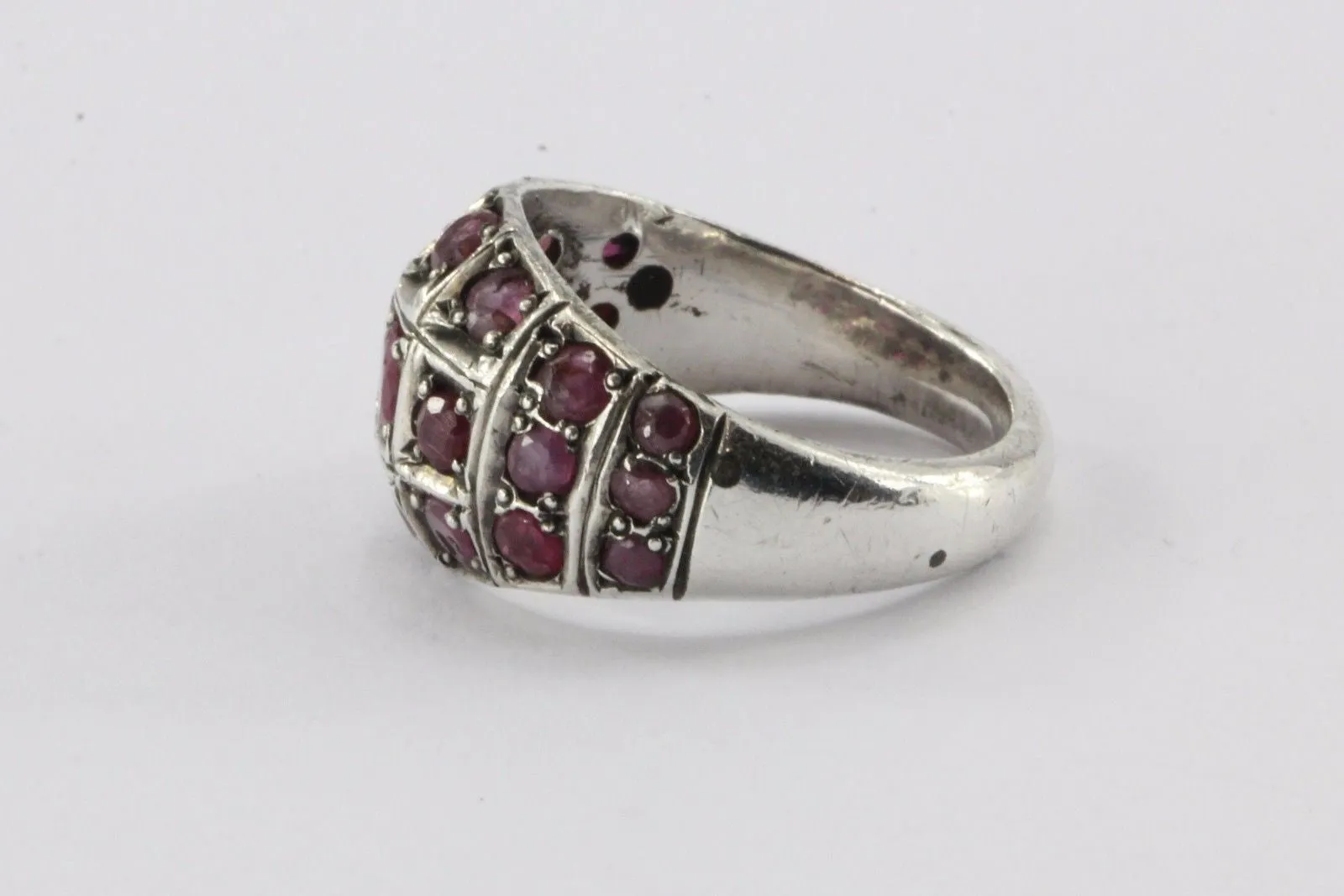 Vintage Art Deco Sterling Silver & Ruby Ring