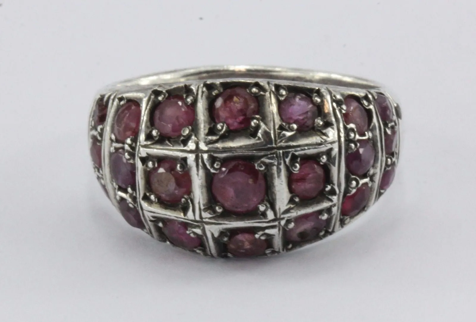 Vintage Art Deco Sterling Silver & Ruby Ring