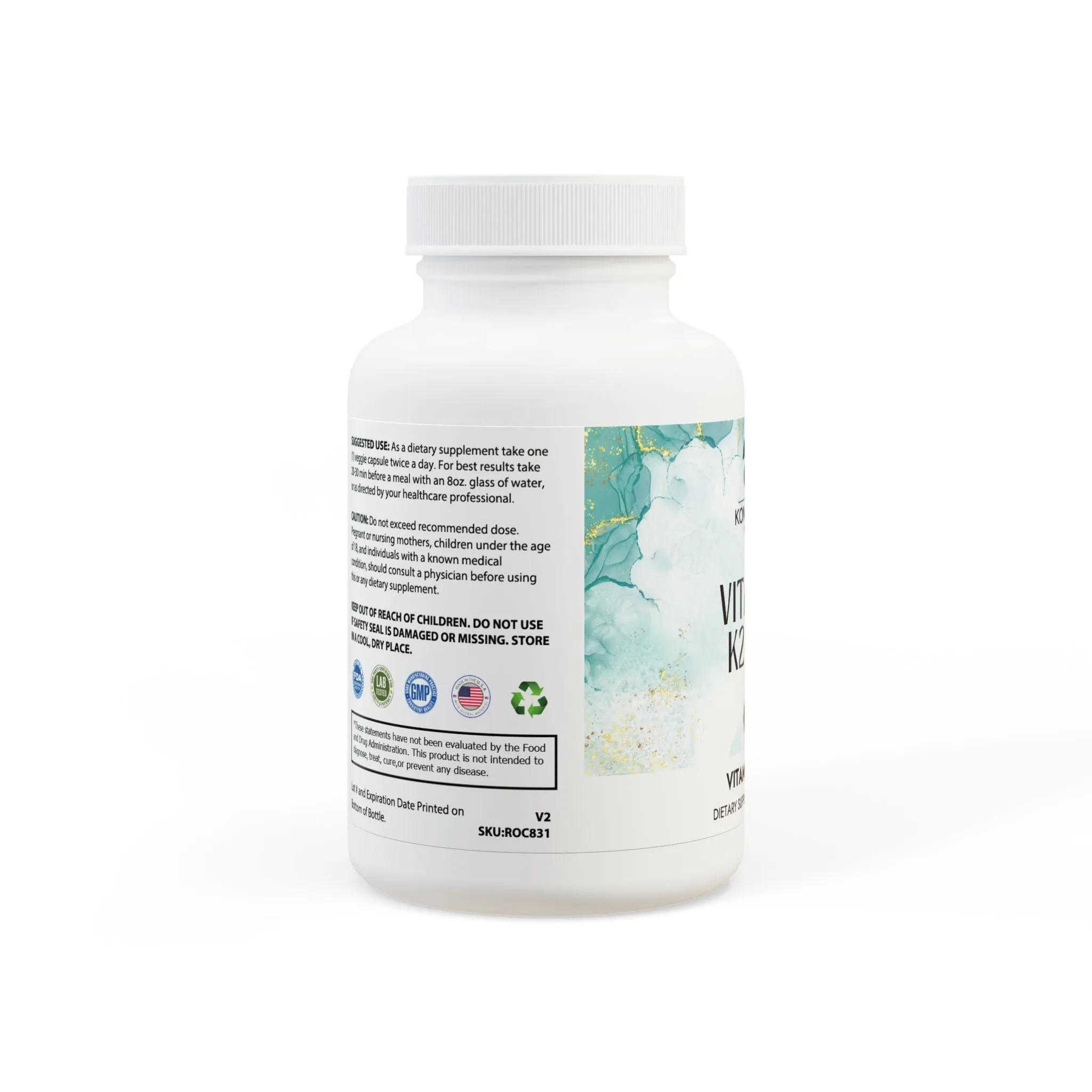 Vitamin K2   D3 Supplement (60 Capsules)