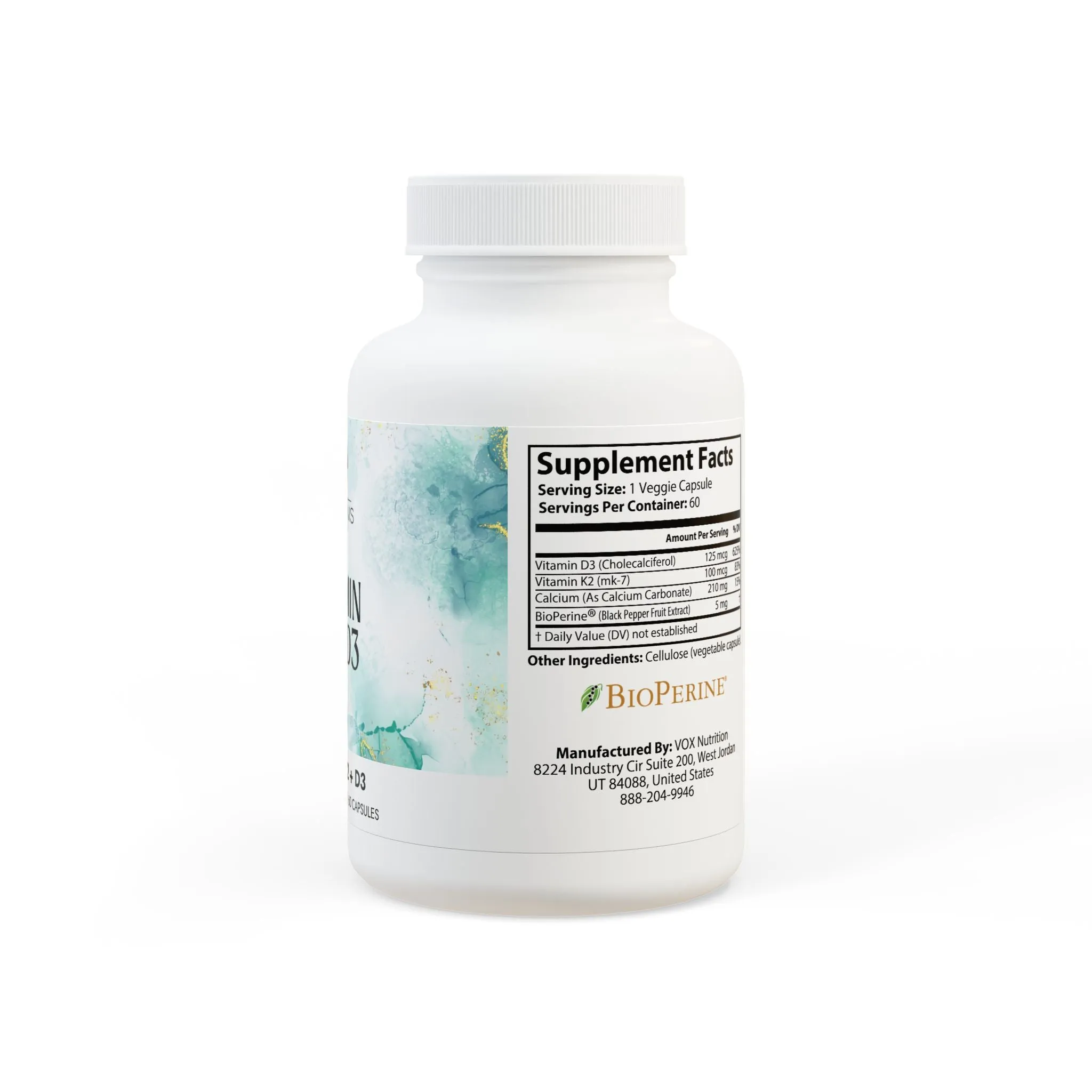Vitamin K2   D3 Supplement (60 Capsules)