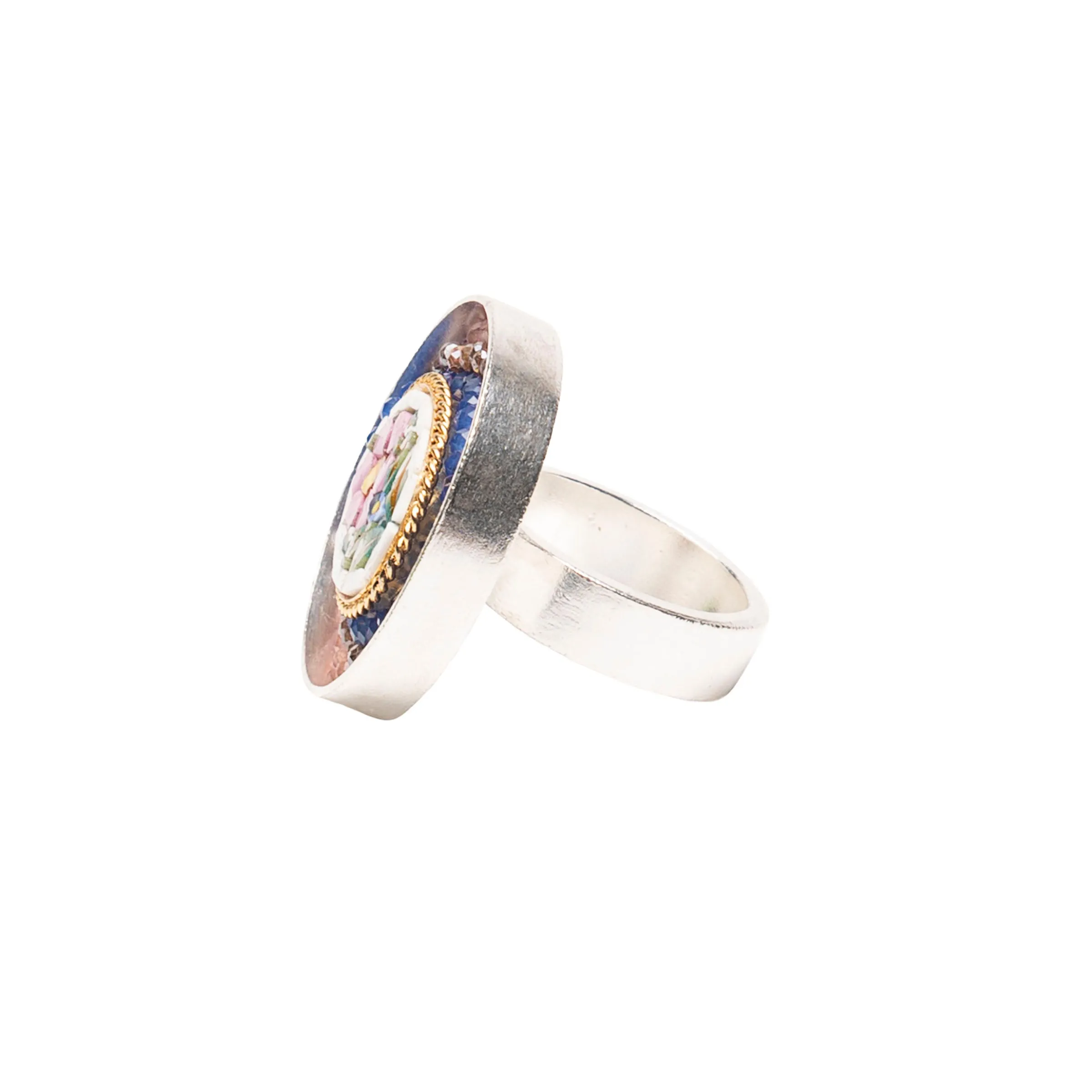 Wanderlust Micro Mosaic Ring with Pink Sapphire (Ravenna)