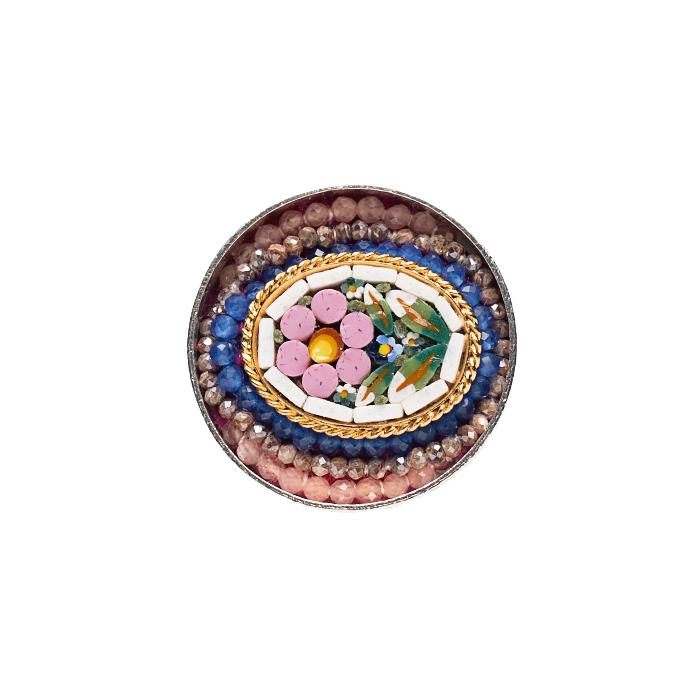 Wanderlust Micro Mosaic Ring with Pink Sapphire (Ravenna)