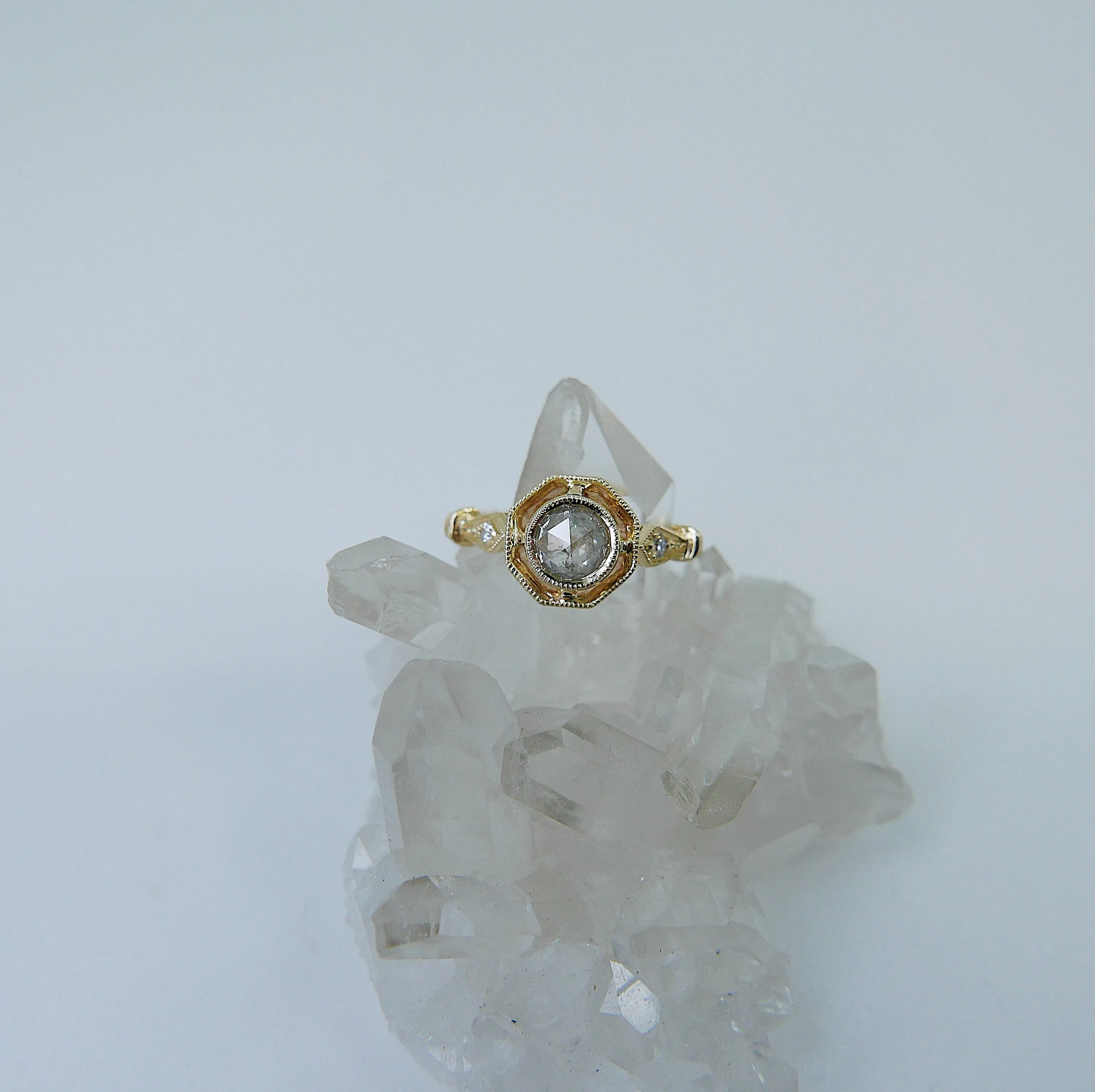 Webbed Eloise Grey Diamond Ring