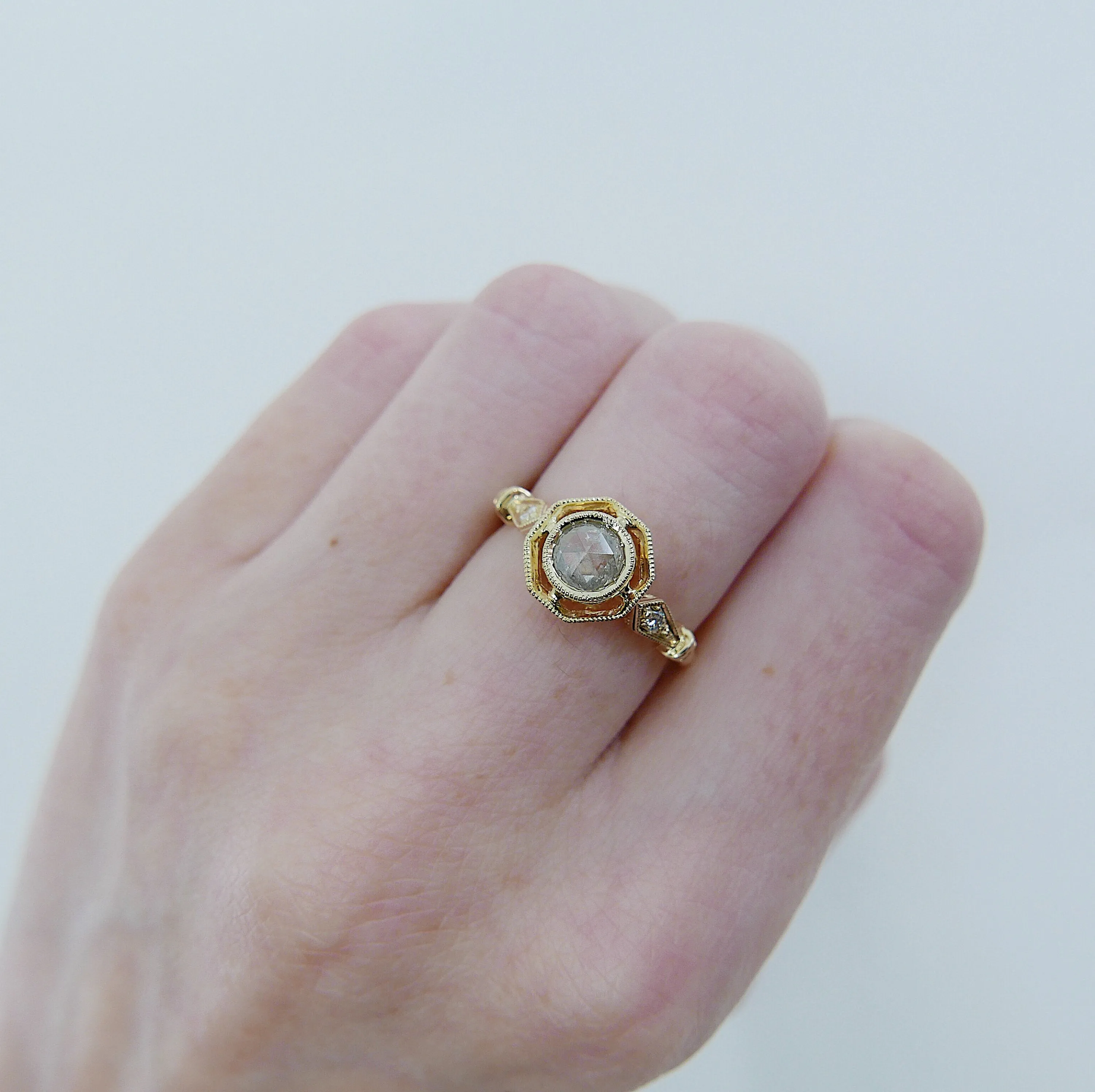 Webbed Eloise Grey Diamond Ring