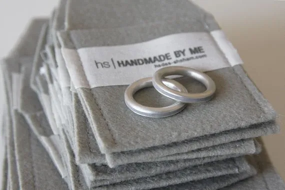 Wedding Band Set - Couple Of Industrial Minimalist Concrete rings