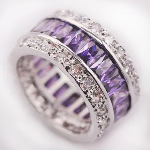 Weinuo Sterling-Silver-Jewelry Multi Colour Crystal Zircon 925 Sterling Silver Jewelry