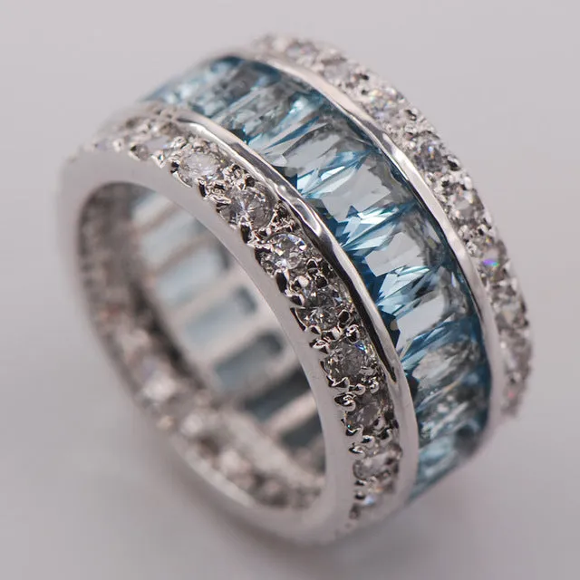 Weinuo Sterling-Silver-Jewelry Multi Colour Crystal Zircon 925 Sterling Silver Jewelry