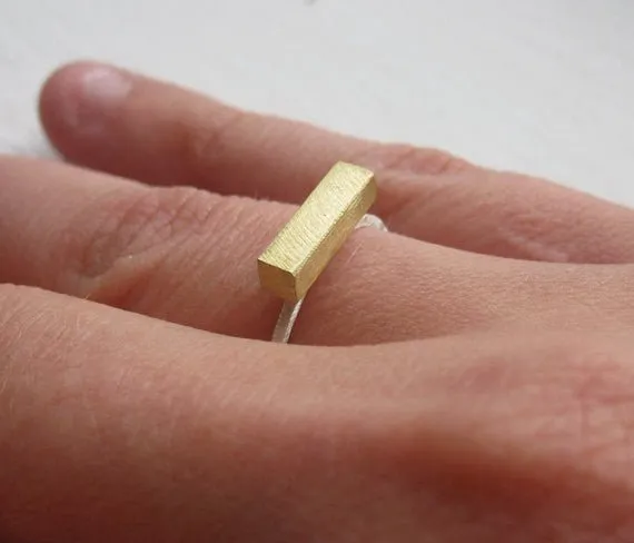 Well-Designed and Exceptional Hand-Made Thick Bar Stacking Ring, - 0105