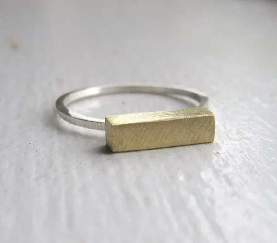 Well-Designed and Exceptional Hand-Made Thick Bar Stacking Ring, - 0105