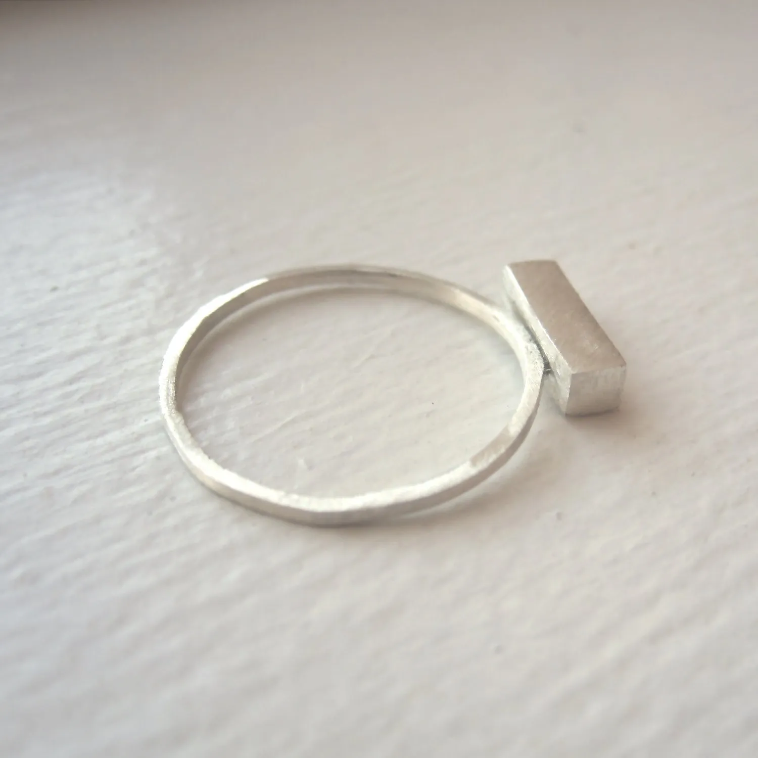 Well-Designed and Exceptional Hand-Made Thick Bar Stacking Ring, - 0105