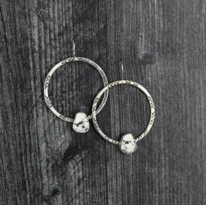 White Buffalo Hoop Earrings