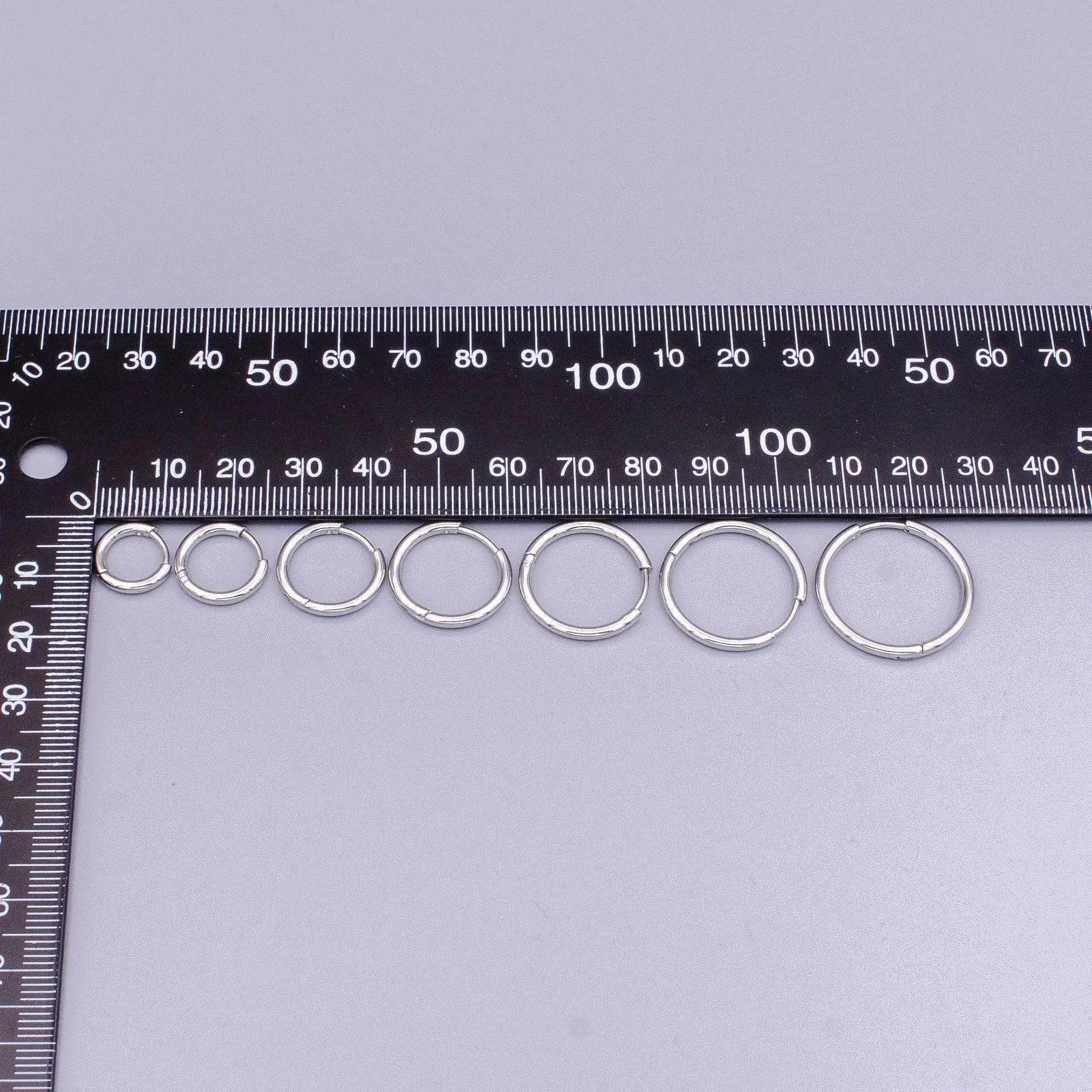 White Gold Filled -Silver Minimalist Huggie Endless Hoop Earrings