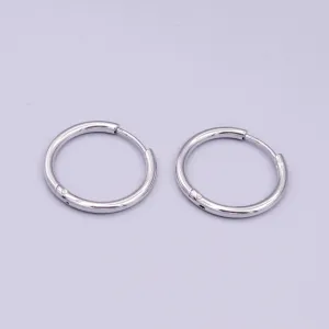 White Gold Filled -Silver Minimalist Huggie Endless Hoop Earrings