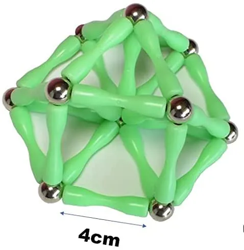 WONDERBOX WORKSHOP – Glow-in-the-Dark Magnetic Building Set – 55 Piece Kit. Unlimited Building Potential, STEM Construction Toy. Science, Engineering Maths Educational Gift for Children Boys Girls - Retails $50 