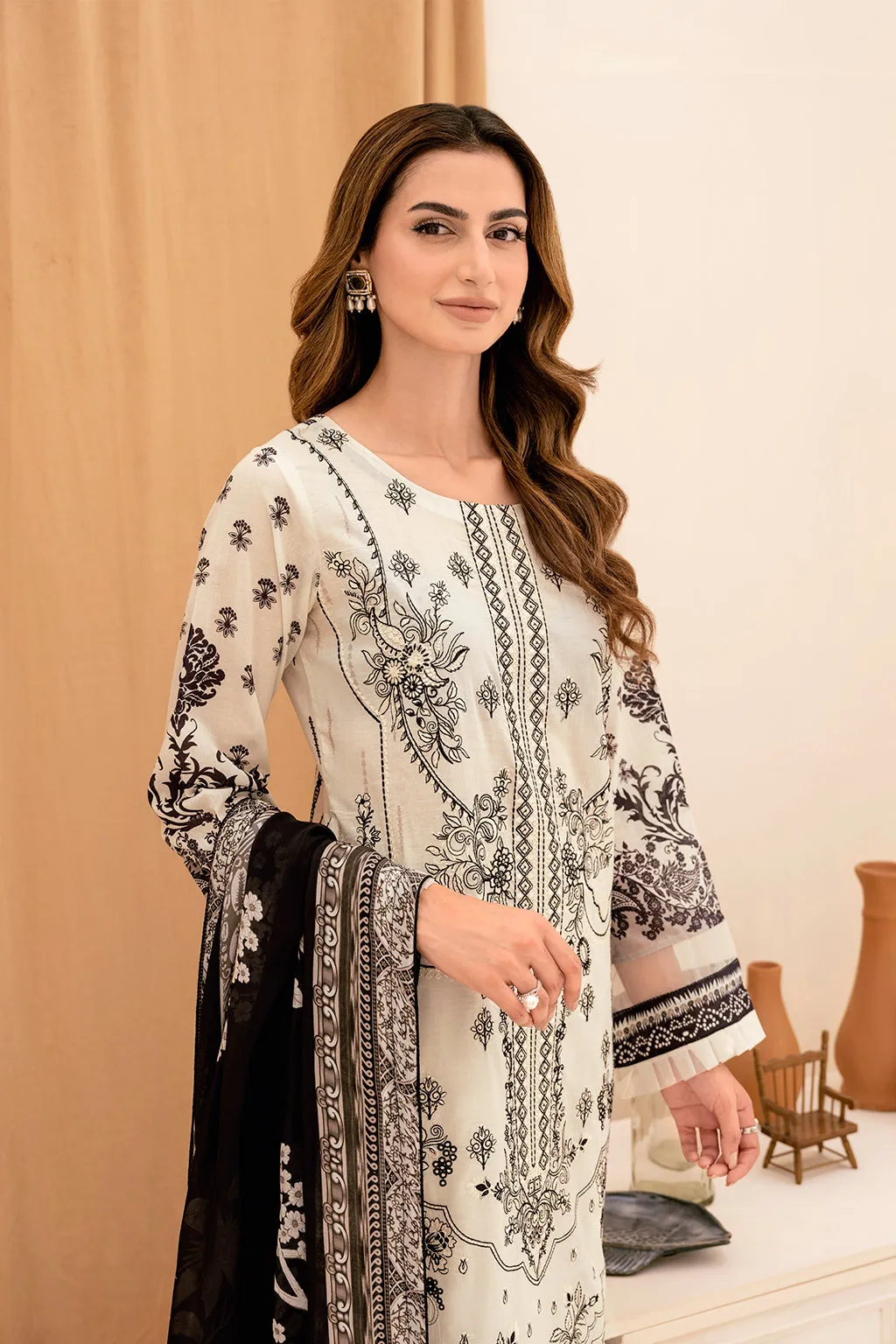Y-704 |  Ramsha Riwayat Luxury Lawn Vol 7 Collection | Unstitched Lawn Embroidered Suits