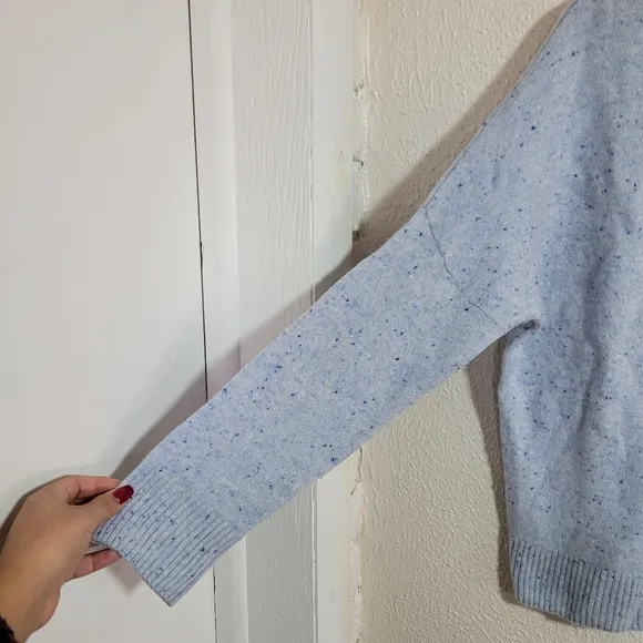 y2k Only Mine 100% Cashmere Mock Neck Boxy Sweater sz M Sky Blue