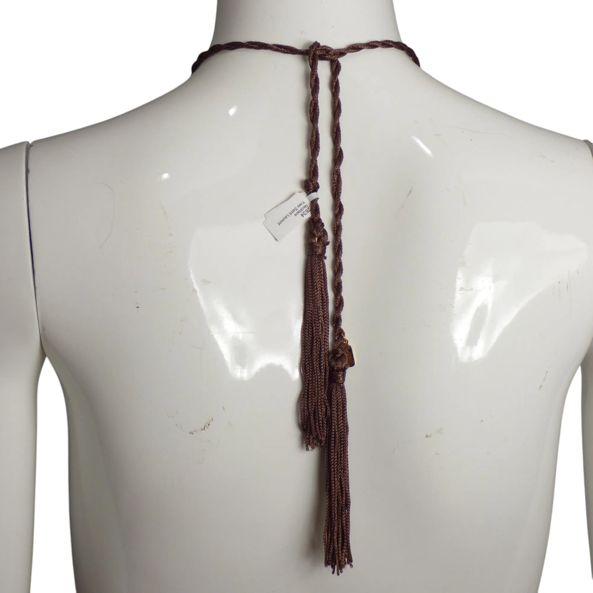 YVES SAINT LAURENT- 1970s Wood Pendant Necklace