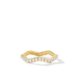 Zig Zag Stax Ring in 18K Yellow Gold with Diamonds, Size 8