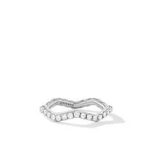 Zig Zag Stax Ring in Sterling Silver with Diamonds, Size 6
